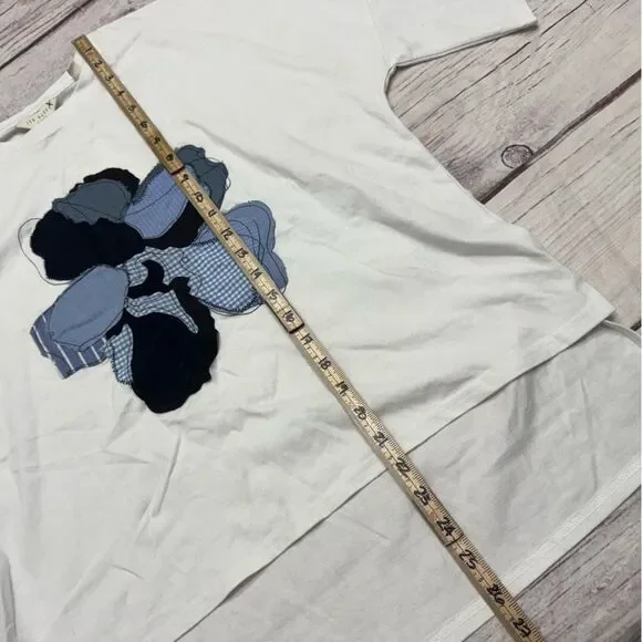 Ted Baker Floriyn Magnolia Tee Appliqué High Low Shirt White Size 2 = Small NEW - Picture 5 of 10
